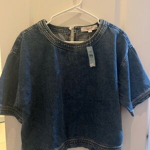 LOFT Blue Denim Top